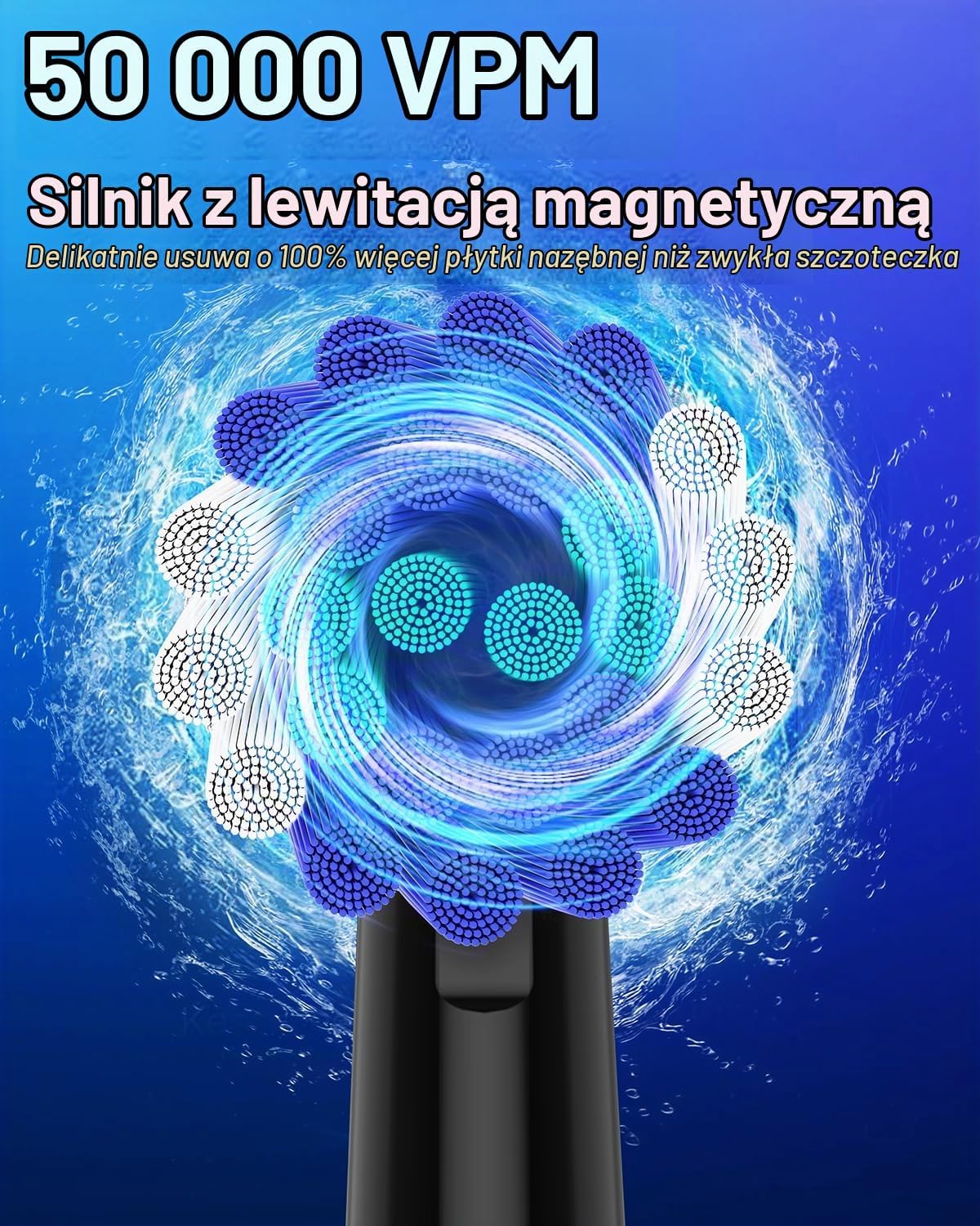 Detalle 2 de YTEATH PRO – 2 obrotowe szczoteczki elektryczne, 10 końcówek, 5 trybów, IPX7