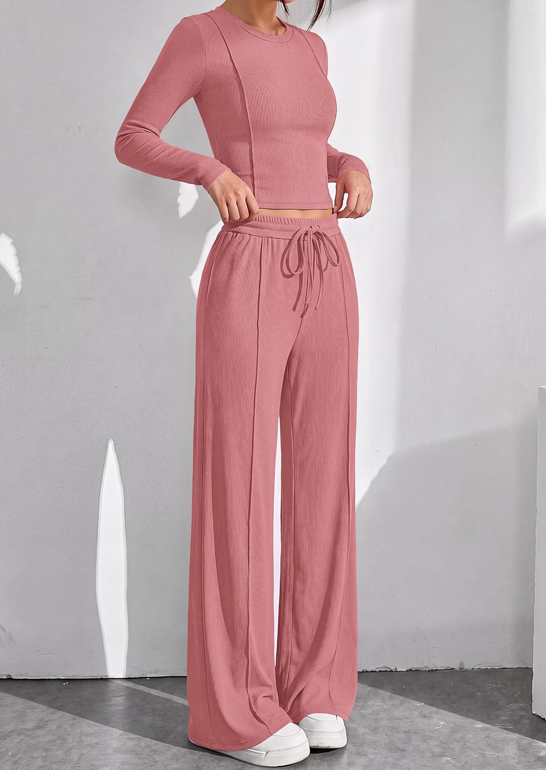 Detalle 2 de PRETTYGARDEN Women's Two-Piece Set, Ribbed Knit