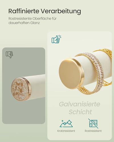 Thumbnail 2 de SONGMICS Schmuckhalter Schmuckständer 2 Armbandhalter, Ohrringhalterung, Halskettenhalter, Tablett & Ringhalter – Eleganter Organizer mit abnehmbarem Ringhalter