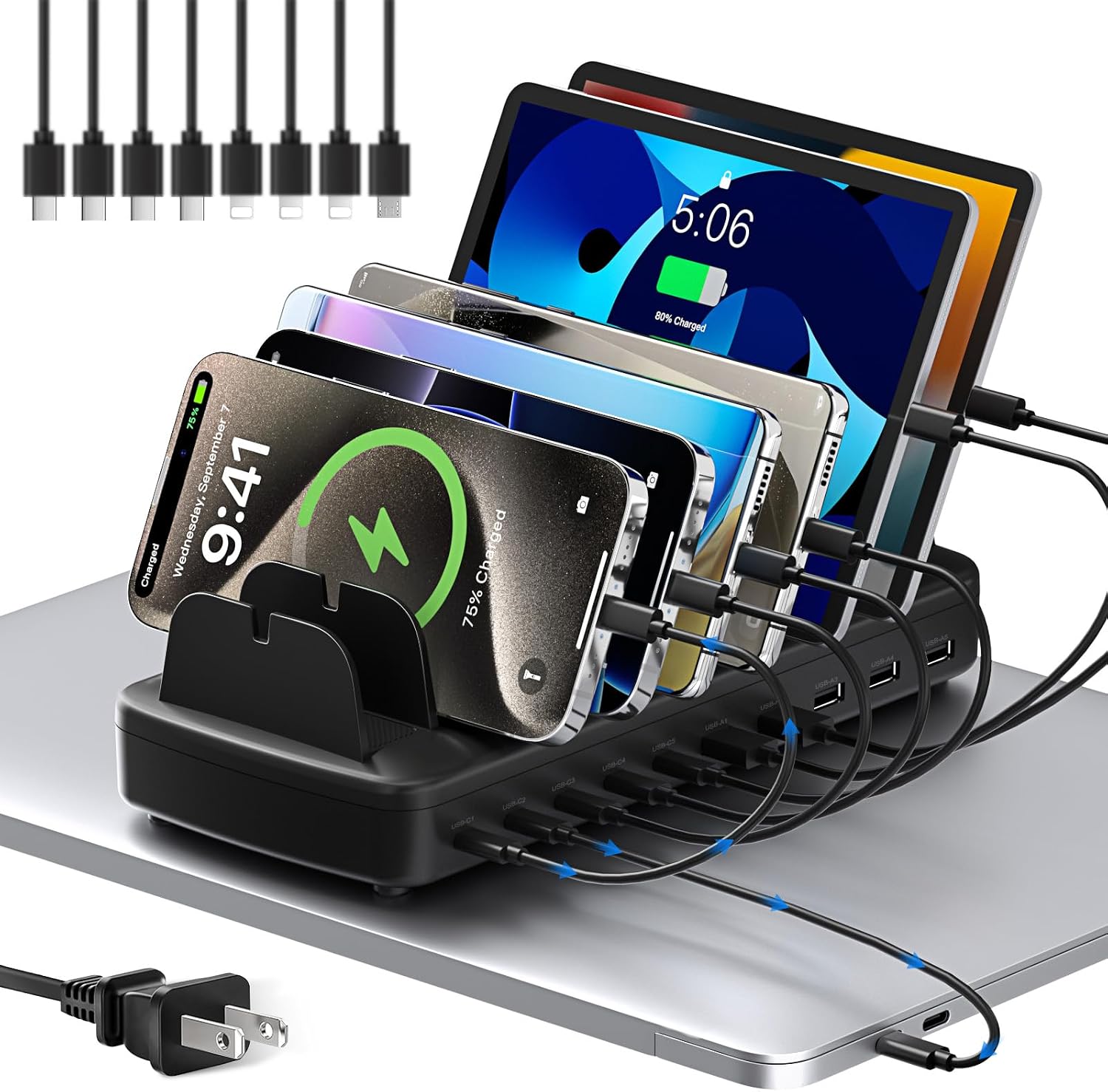 Detalle de 510W Fast Charging Station 10-Port