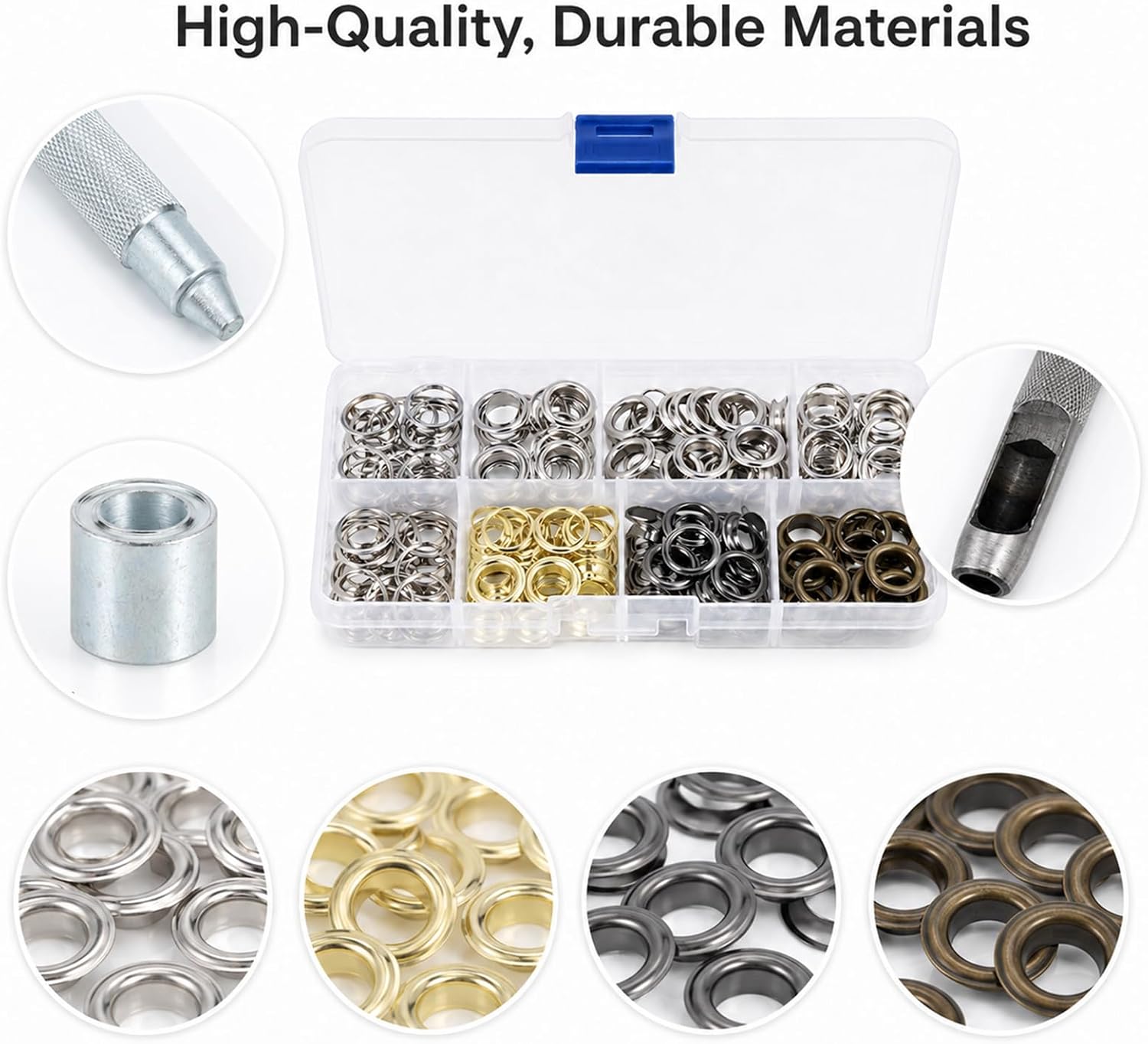 Thumbnail 4 de Zocipro HBT-D112 oogjestangset met 100 metalen ogen van 12 mm in 4 kleuren