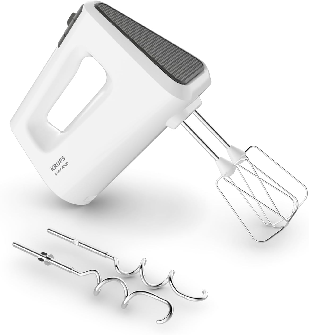Detalle de Krups F60858 3 MIX 7000 Handmixer 60 Jahre Edition – 500 W, ergonomischer Griff und langes Kabel