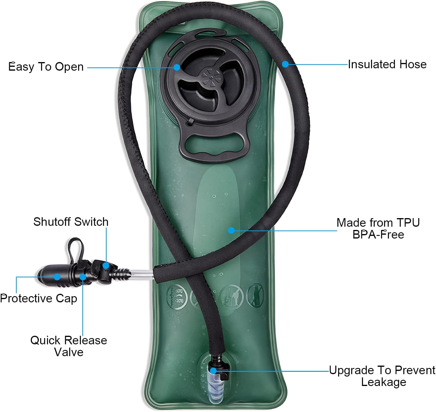 Detalle de G4Free 22L zaino idratazione con sacca 3L per trekking