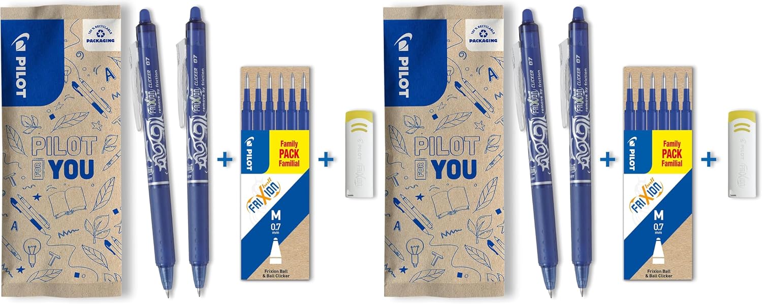Thumbnail 4 de Pilot FriXion Ball Clicker Erasable Rollerball Pen Set (0.7mm) with 3 Refills