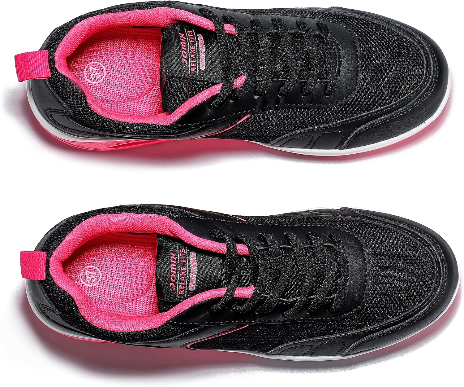 Detalle de JOMIX SD9133 damessneakers met kantelhak, ademend mesh en antislipzool