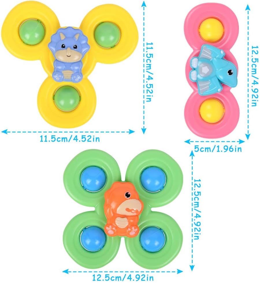 Thumbnail 1 de Ainiv 3PCS Suction Cup Spinner Toy – Colourful Baby Rattle & Spin Toys for 1+ Year Olds