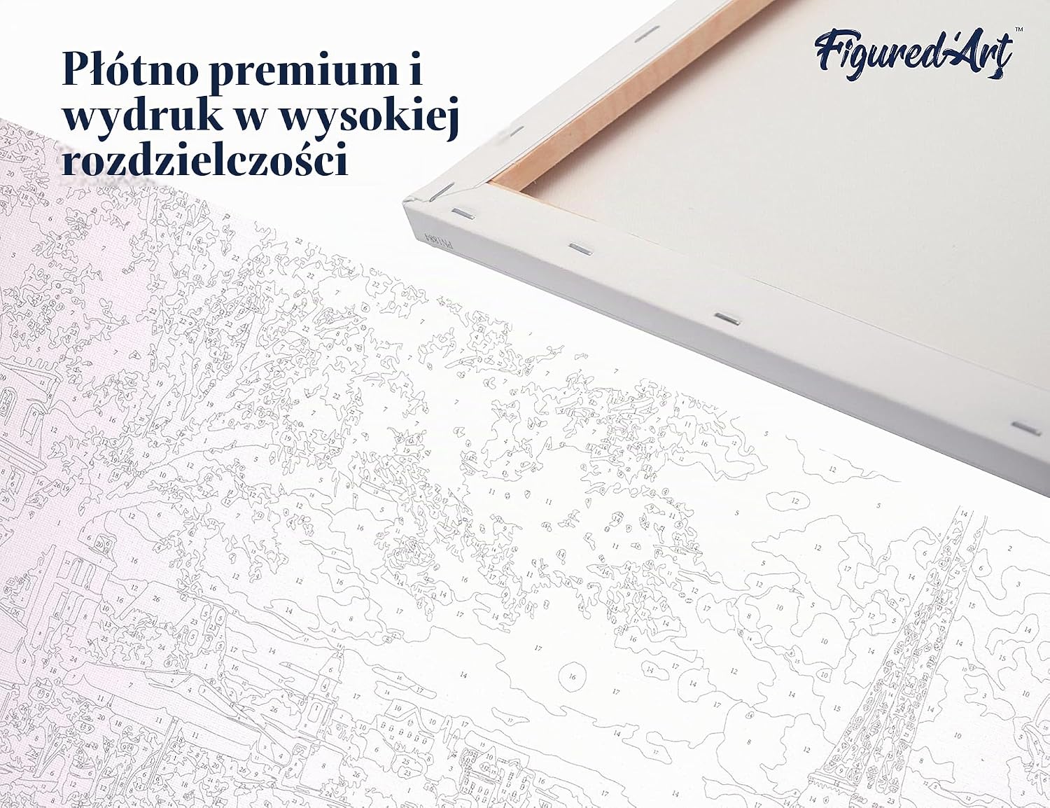 Thumbnail 6 de Figured'Art malowanie po numerach dla dorosłych, dachy Paryża, płótno 40 × 50 cm