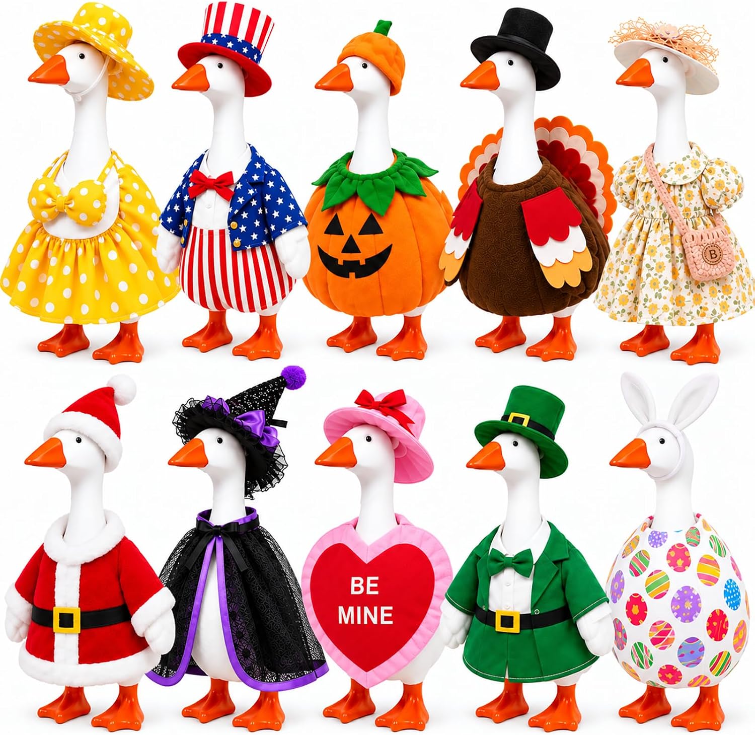 Detalle de SECVOY Desk Goose Outfits 10-Piece Seasonal Set for 7-Inch Desk Geese