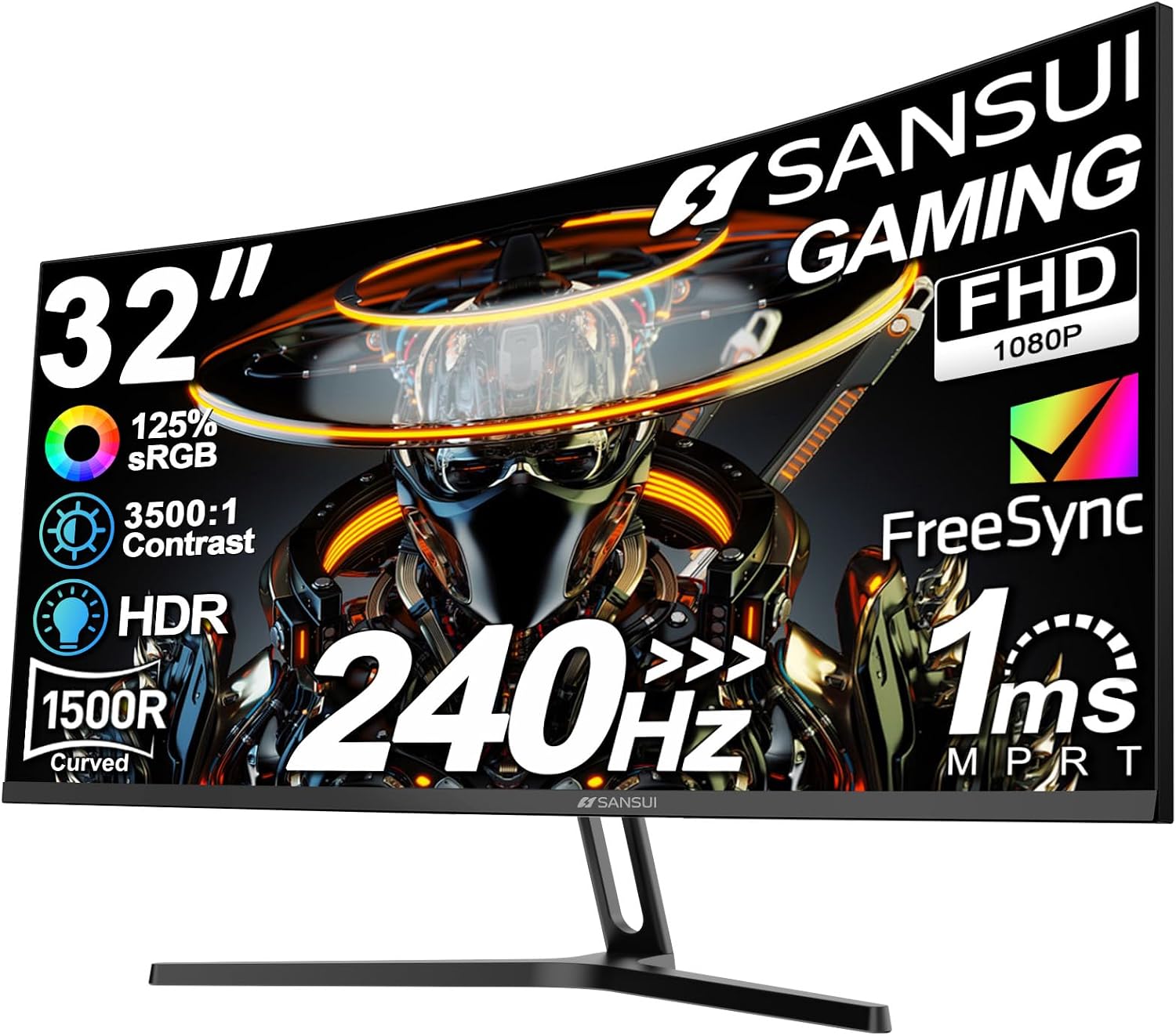 Detalle de SANSUI 32-Inch Curved Gaming Monitor