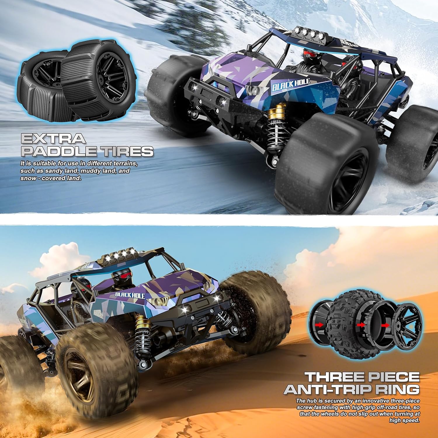 Detalle 2 de Womaqu 1:14 macchina radiocomandata fuoristrada 4x4 40 km/h
