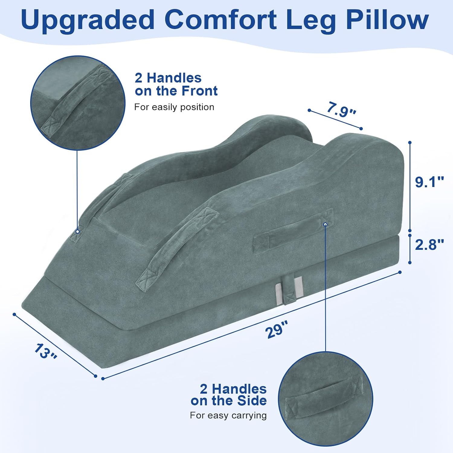 Detalle de KingPavonini Leg Elevation Pillow for Single-Leg Support, Adjustable Memory Foam