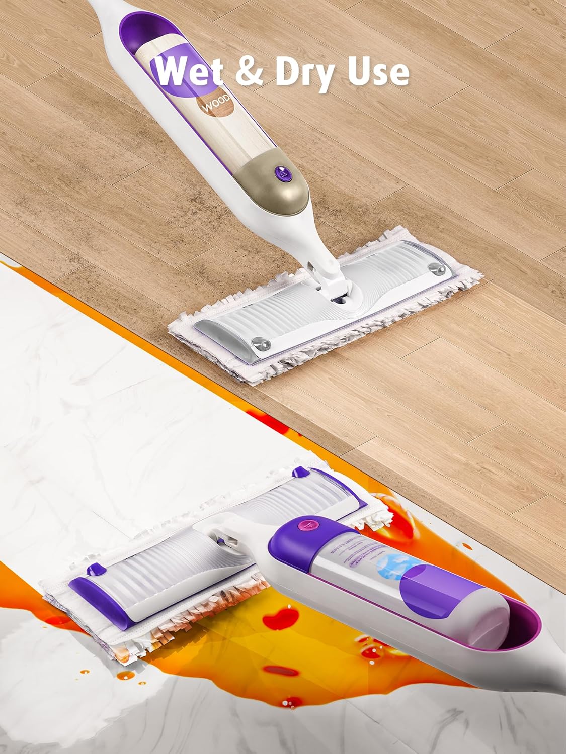 Detalle 2 de AIR U+ 24 Pack Disposable Power Mop Pads Refills for Swiffer Power Mop (Unscented, 14-Layer Thickened)