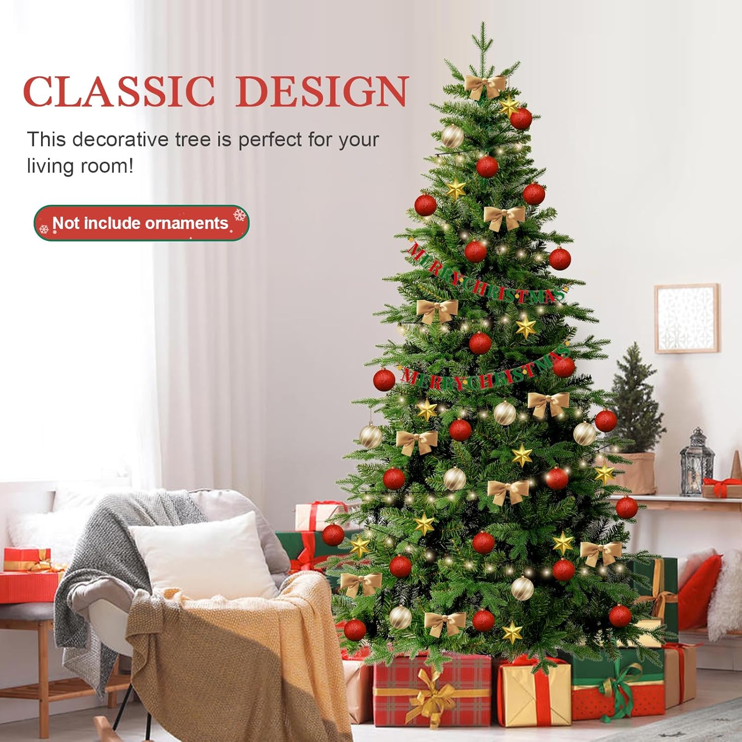 Thumbnail 6 de Sapin de Noël artificiel Uten 180 cm réaliste PE/PVC, 628 branches, base métal