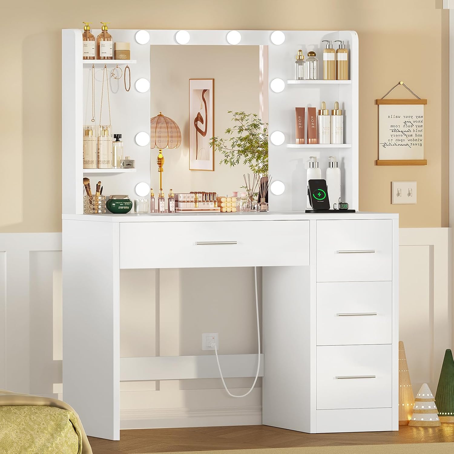 Detalle 2 de FIONESO Vanity Desk with 4 Drawers