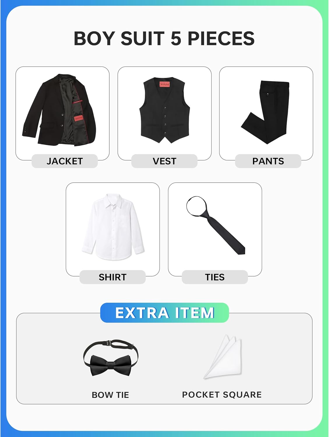 Detalle 2 de Marvelous World Boys' Suit Set, Slim Fit