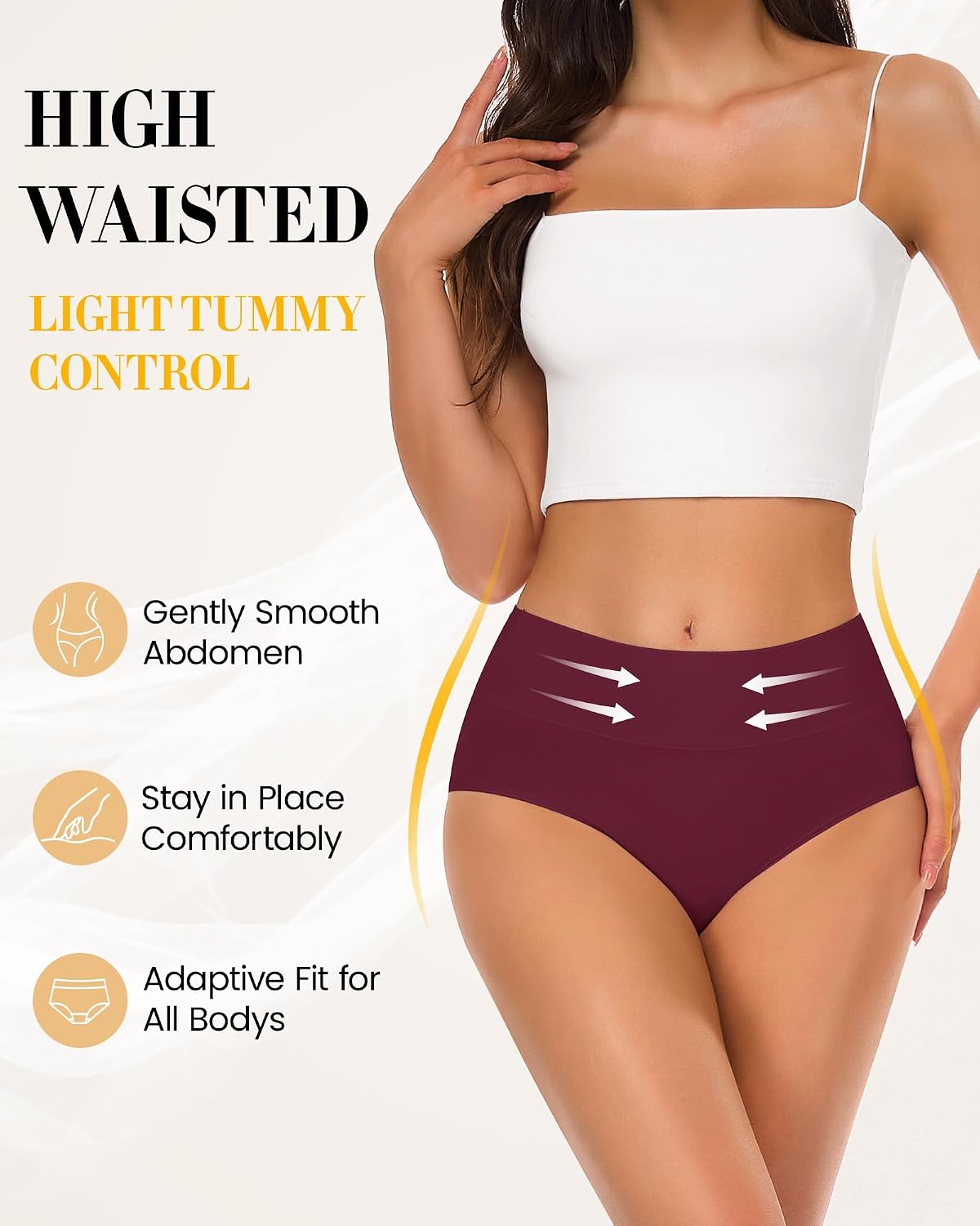 Detalle de SIMIYA 5-pack cotton high-waisted full briefs for women