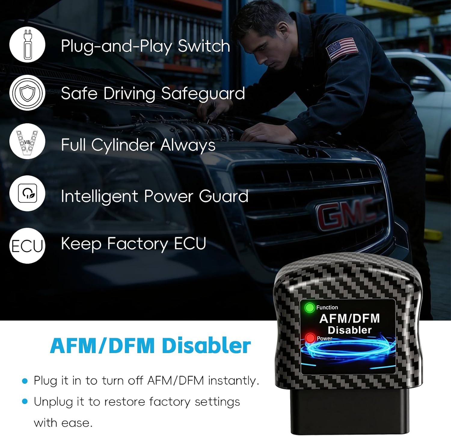Detalle de AFM DFM DOD Disabler American Design for GM V6 & V8 Engines