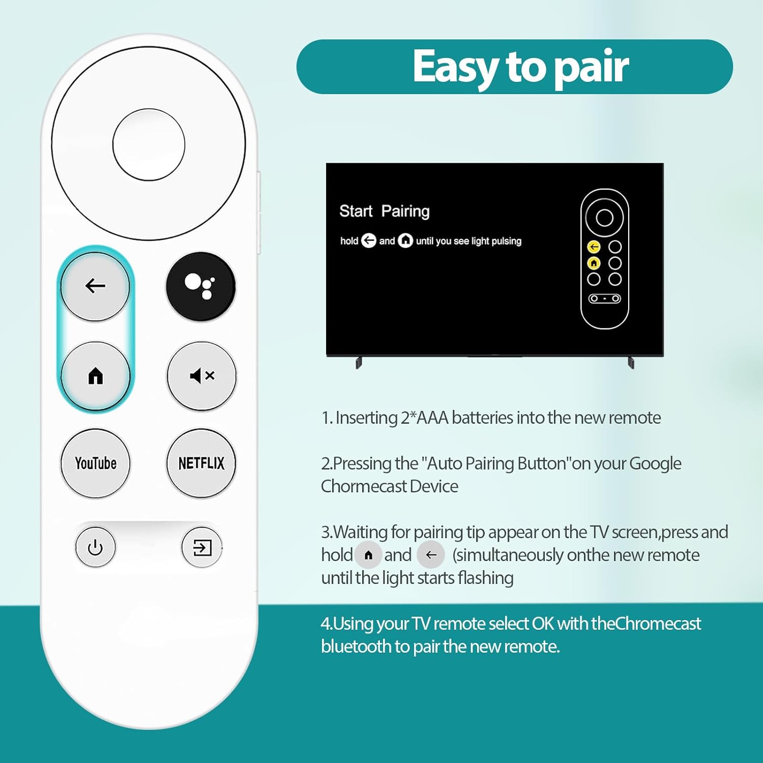 Thumbnail 6 de Replacement Voice Remote for Chromecast with Google TV / Google TV Streamer (Remote Control Only)