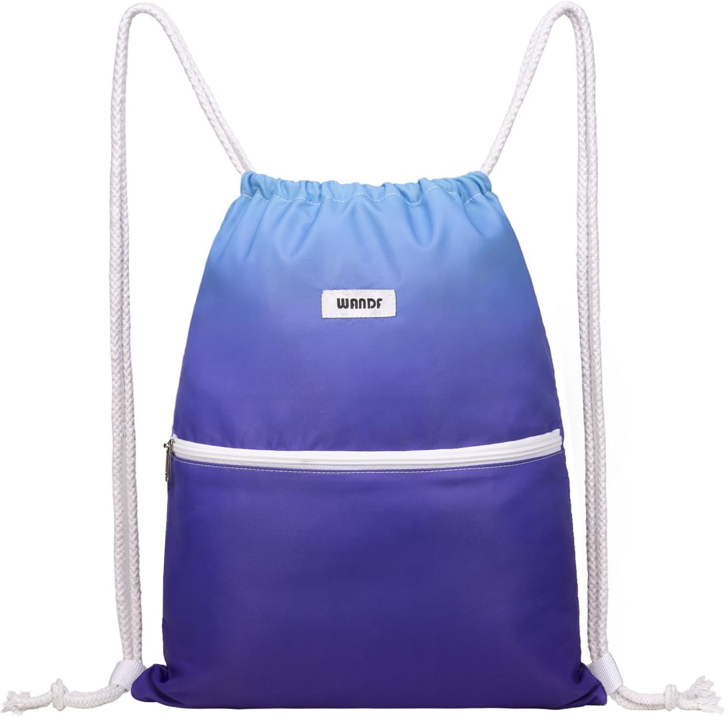 Detalle de WANDF Sac de sport pliable à dos avec poche extérieure et cordon réglable