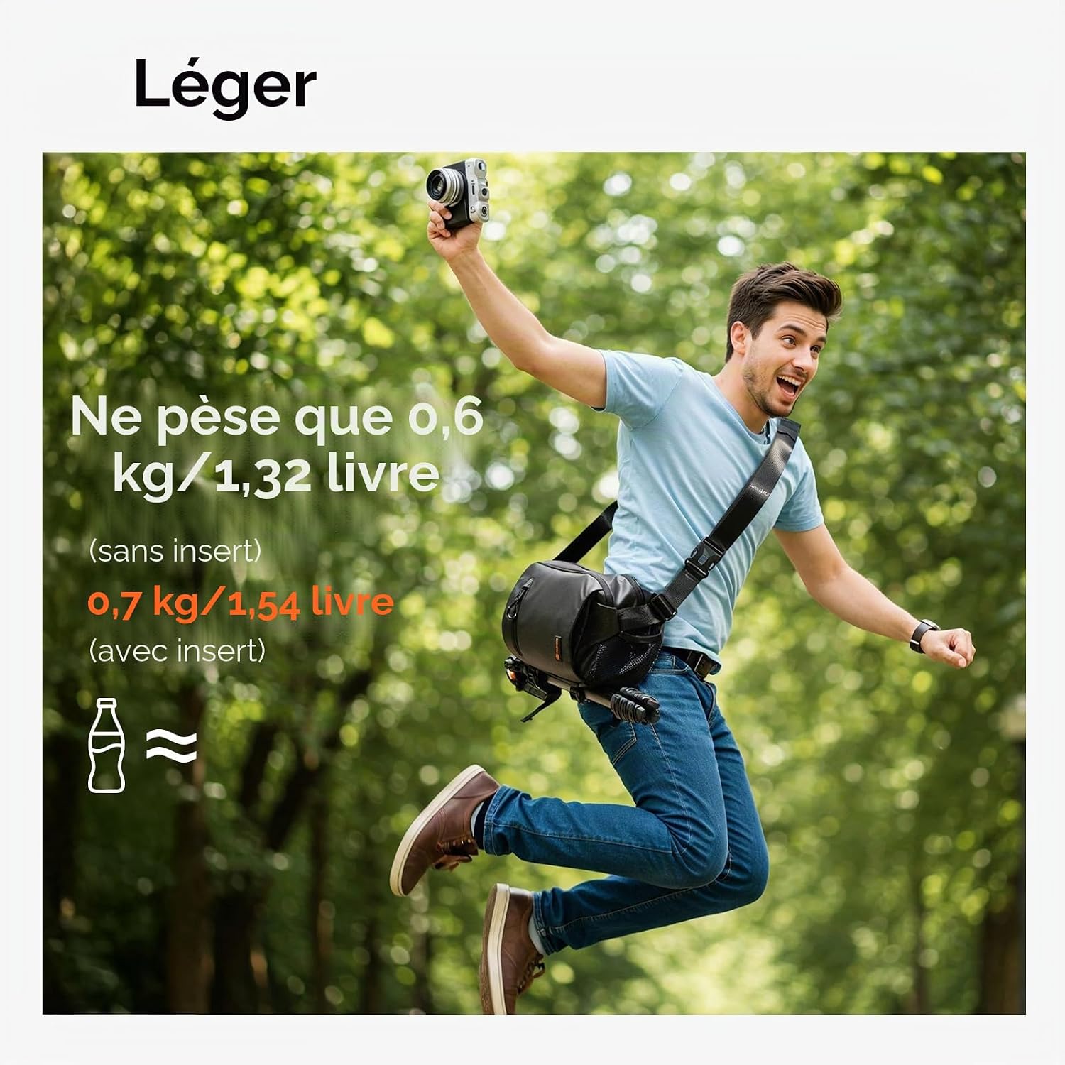Thumbnail 2 de TARION Sac Photo Bandoulière Léger — Extensible et Imperméable 5L avec Poche Trépied