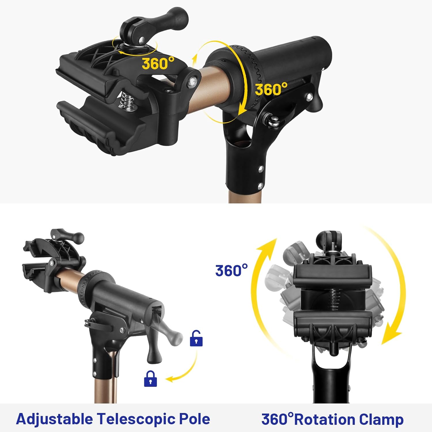 Thumbnail 2 de Favoto Cavalletto per riparazione bici regolabile in alluminio, girevole 360° e con vassoio porta-utensili magnetico
