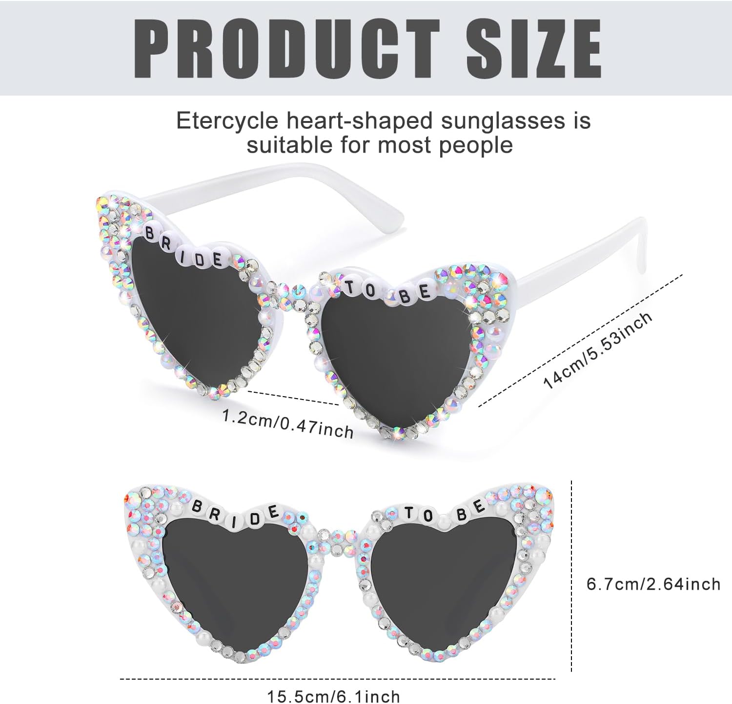 Thumbnail 1 de Etercycle Heart Sunglasses – Bride to Be Gift, Bachelorette Party Style