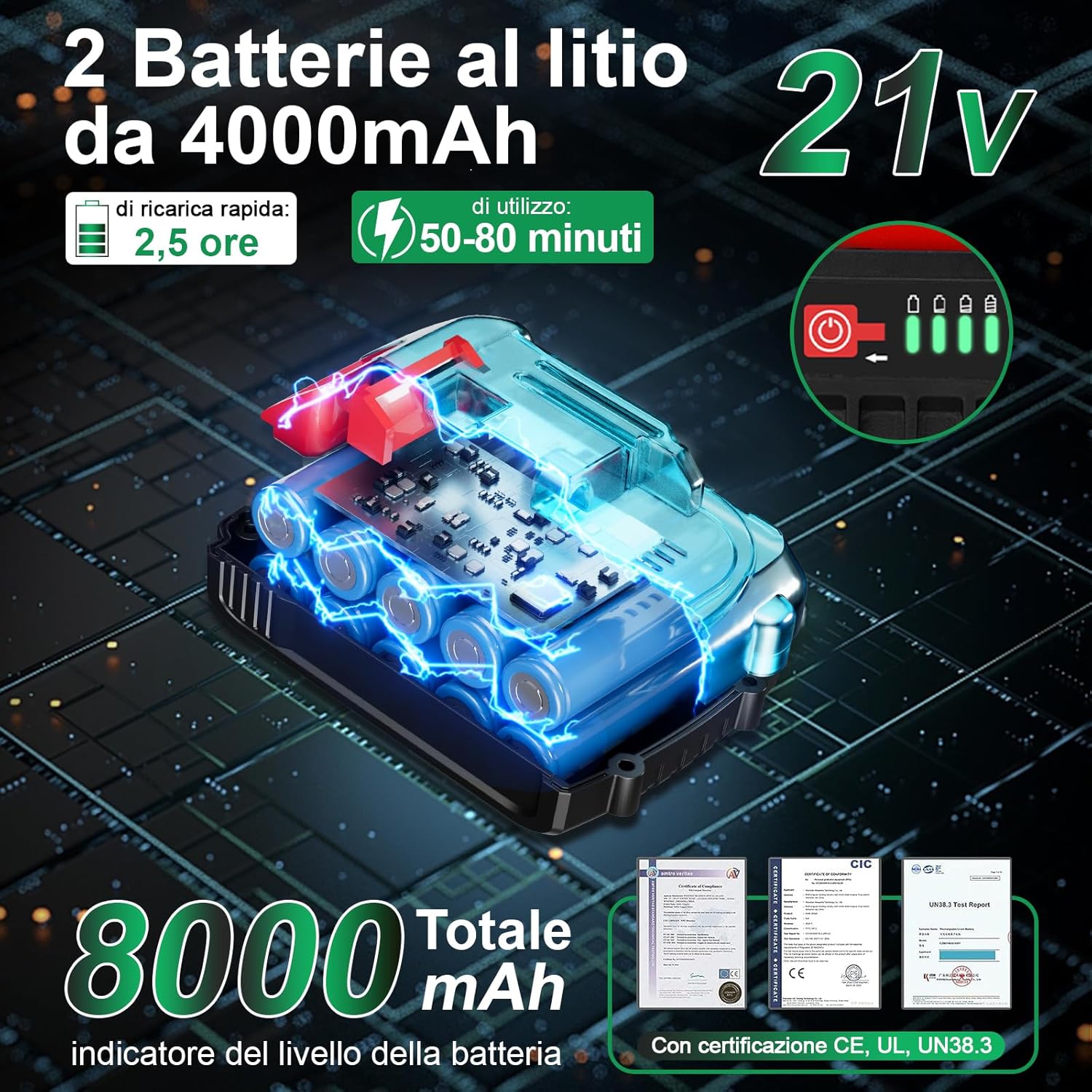 Detalle de Mini Motosega Goldsea 6 pollici 8000mAh