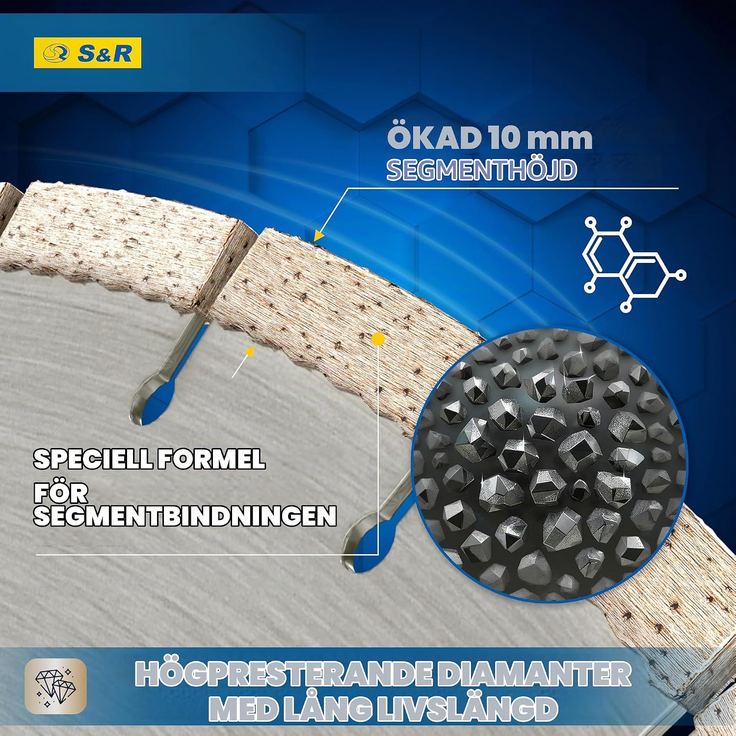 Detalle 2 de S&R diamantskiva 300 x 25,4 x 3,0 x 10 mm för hårda material