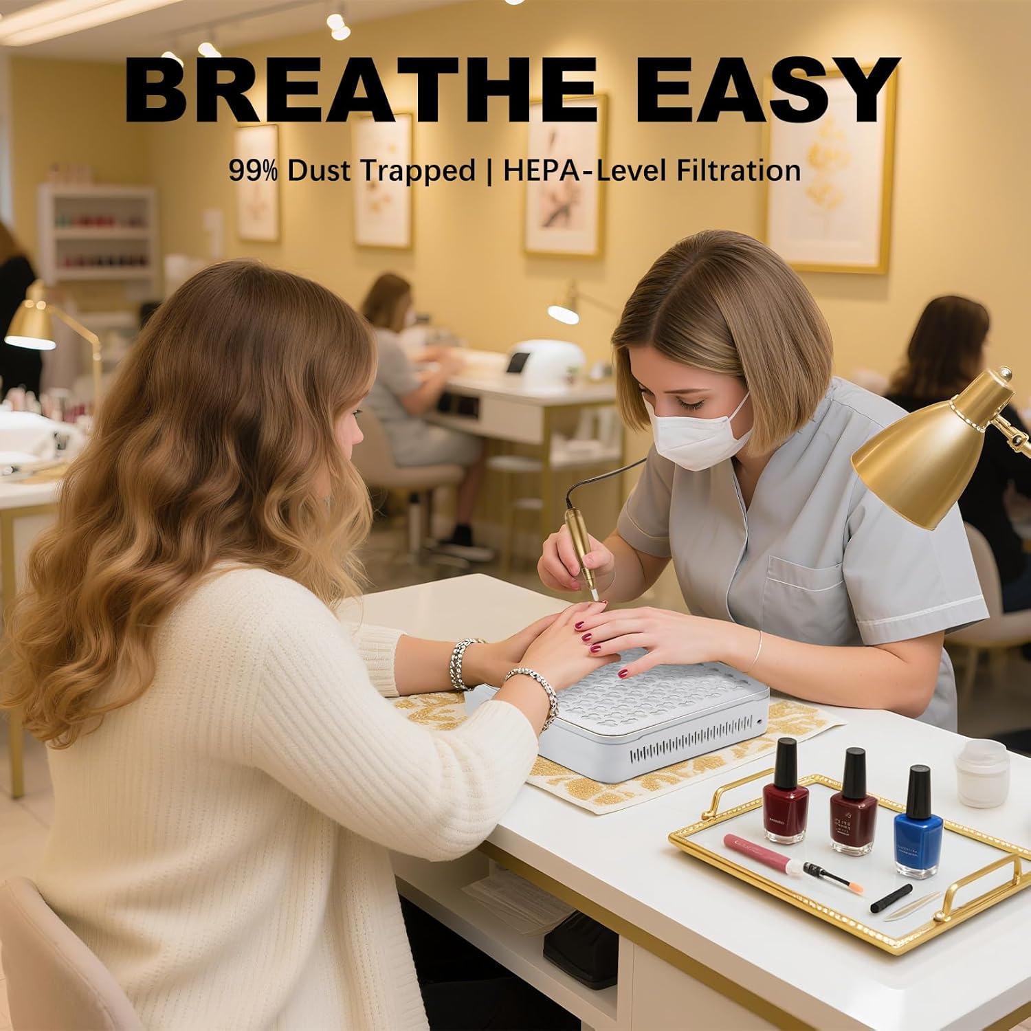 Thumbnail 1 de Nail Dust Collector (1000PA) Cordless by Nail Tech with 10 Speed Levels, Low Noise Suction