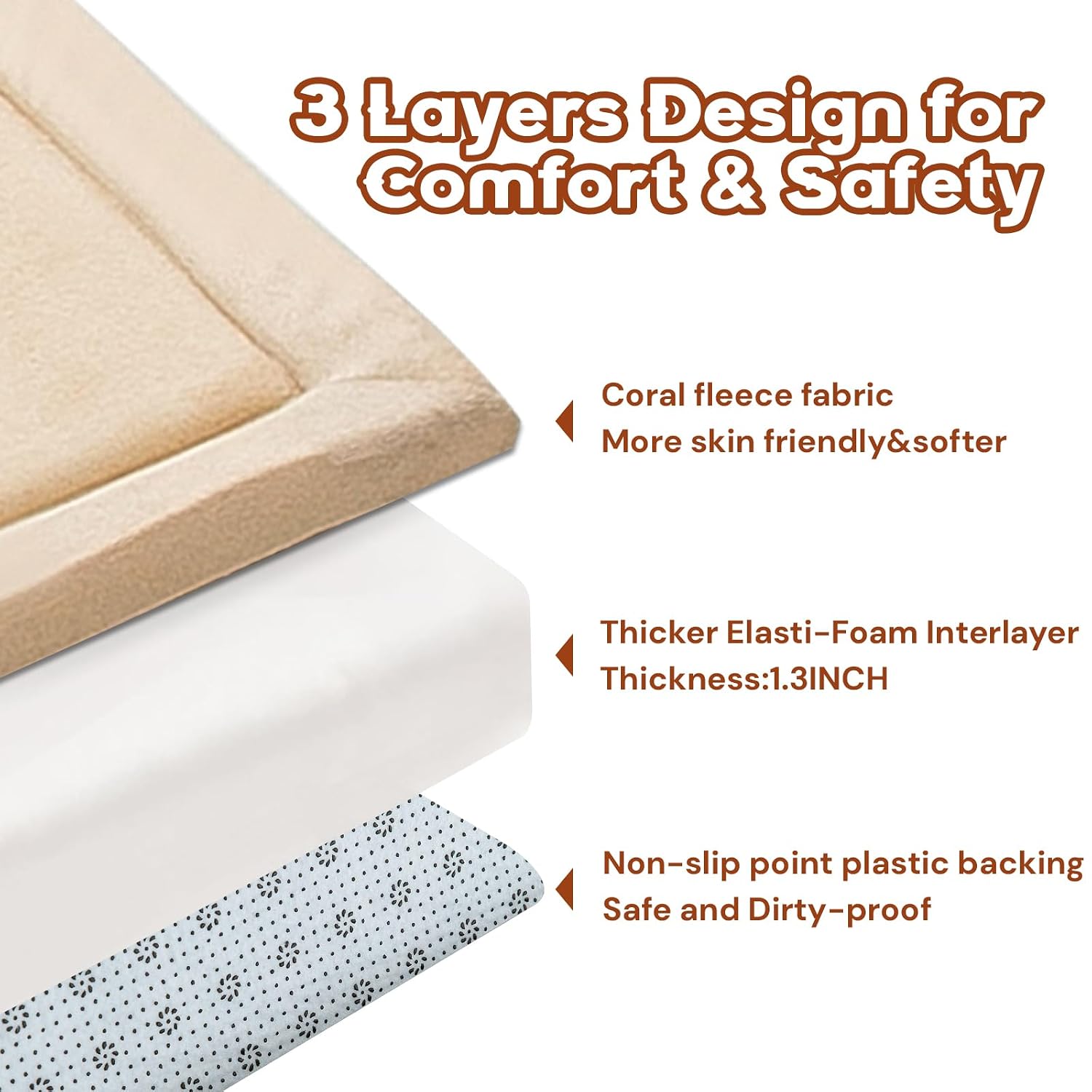 Detalle 2 de RONGFA 79" x 71" Baby Play Mat with 1.3-Inch Memory Foam, Brown