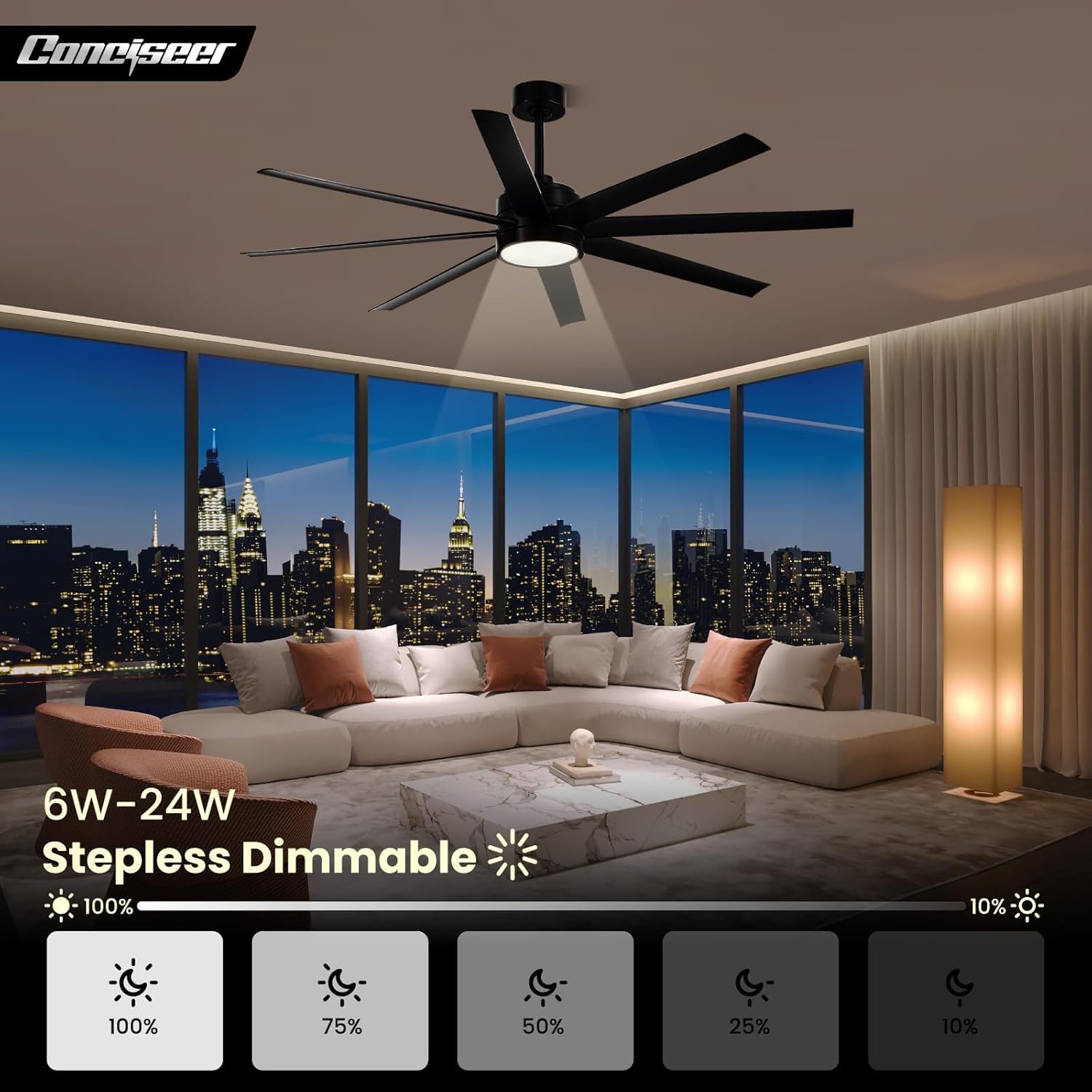 Thumbnail 3 de 65-Inch Ceiling Fan with Light and Remote ⚙