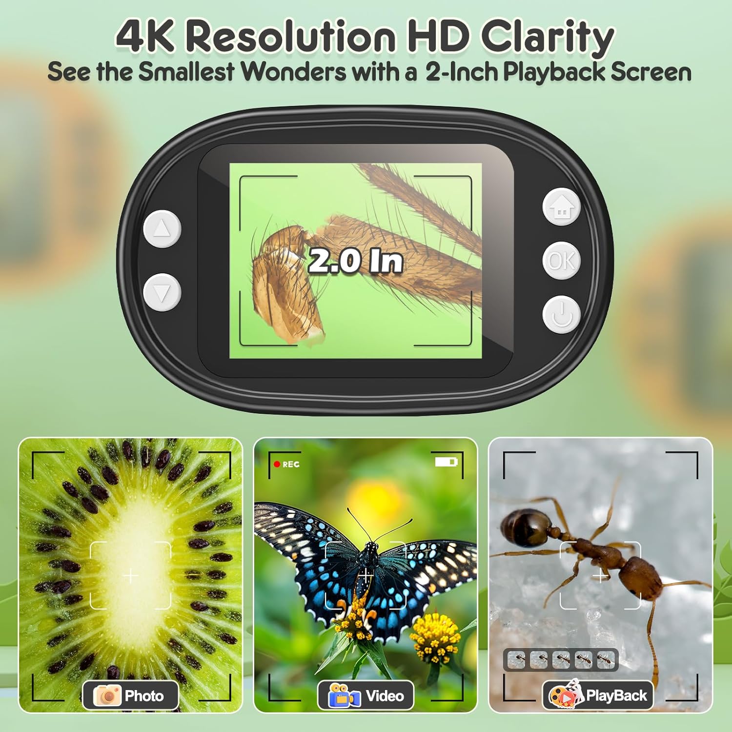 Thumbnail 2 de 1000X Digitales Handmikroskop mit 2,0-Zoll Display – Komplett-Set mit 32GB Karte, EVA Transportkoffer und USB-Lupe