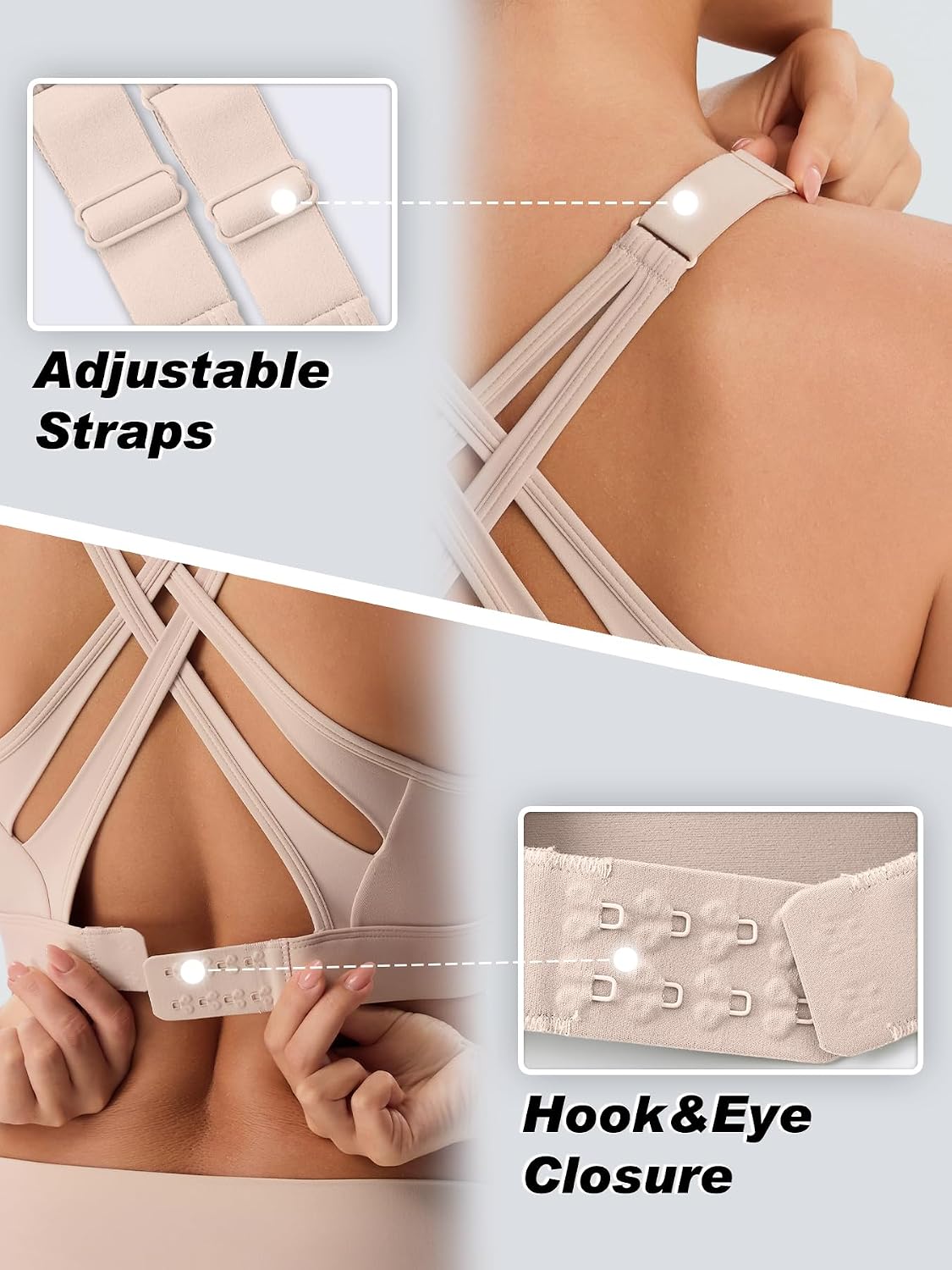 Thumbnail 2 de BYAWAY High Impact Sports Bra for Women with Moulded Cups and Adjustable Straps