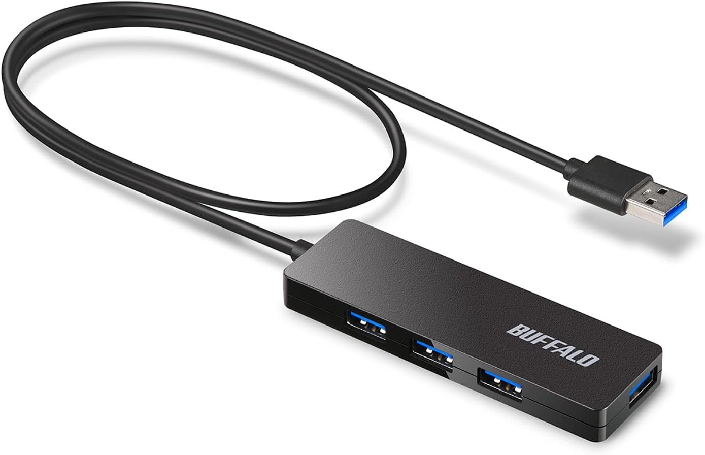 Detalle de バッファロー BSH4U12560U3BK USB 3.0対応4ポートUSBハブ、バスパワー・60cmケーブル直付け