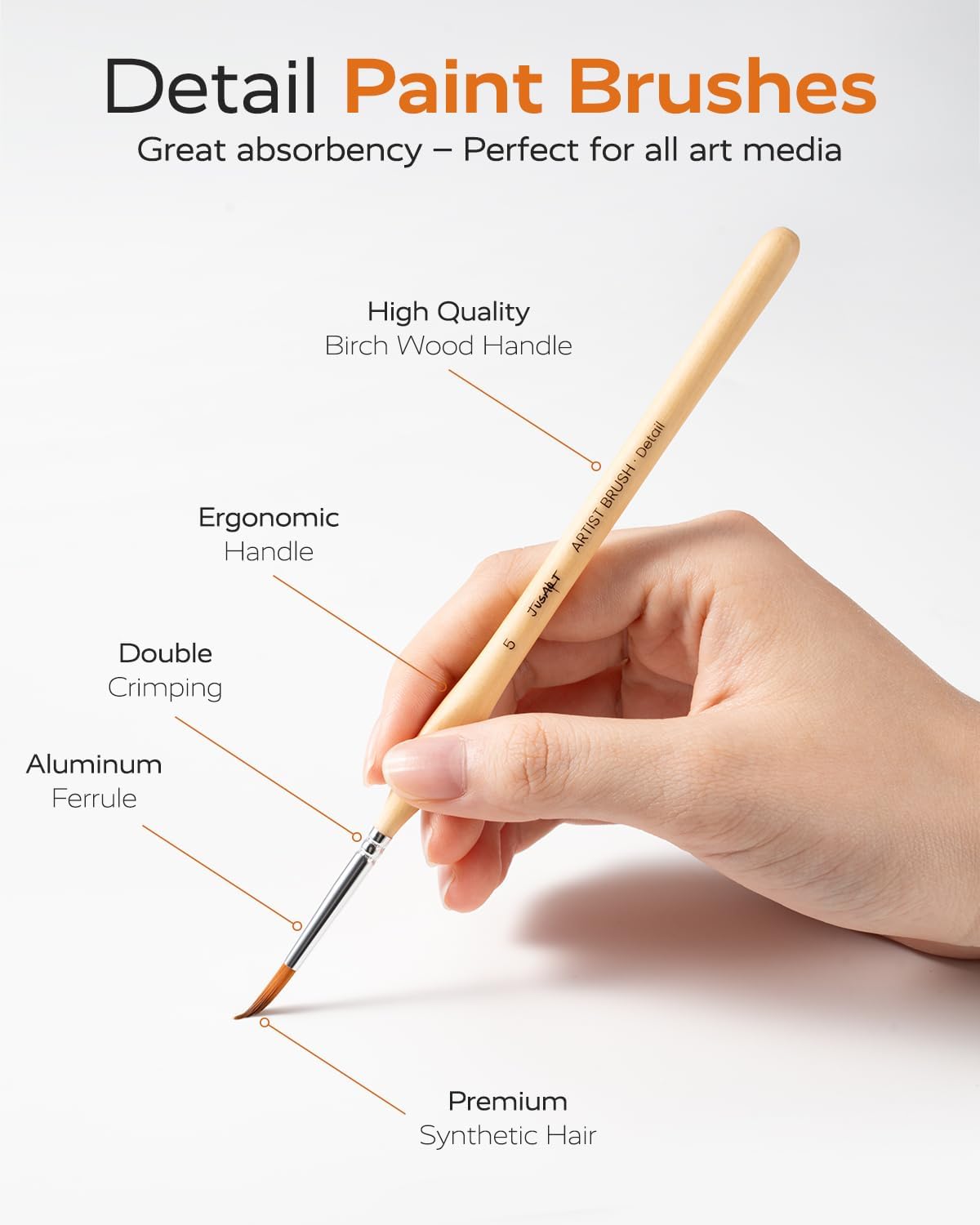 Detalle 2 de JUSART Miniature Paint Brushes, 12-Piece Set