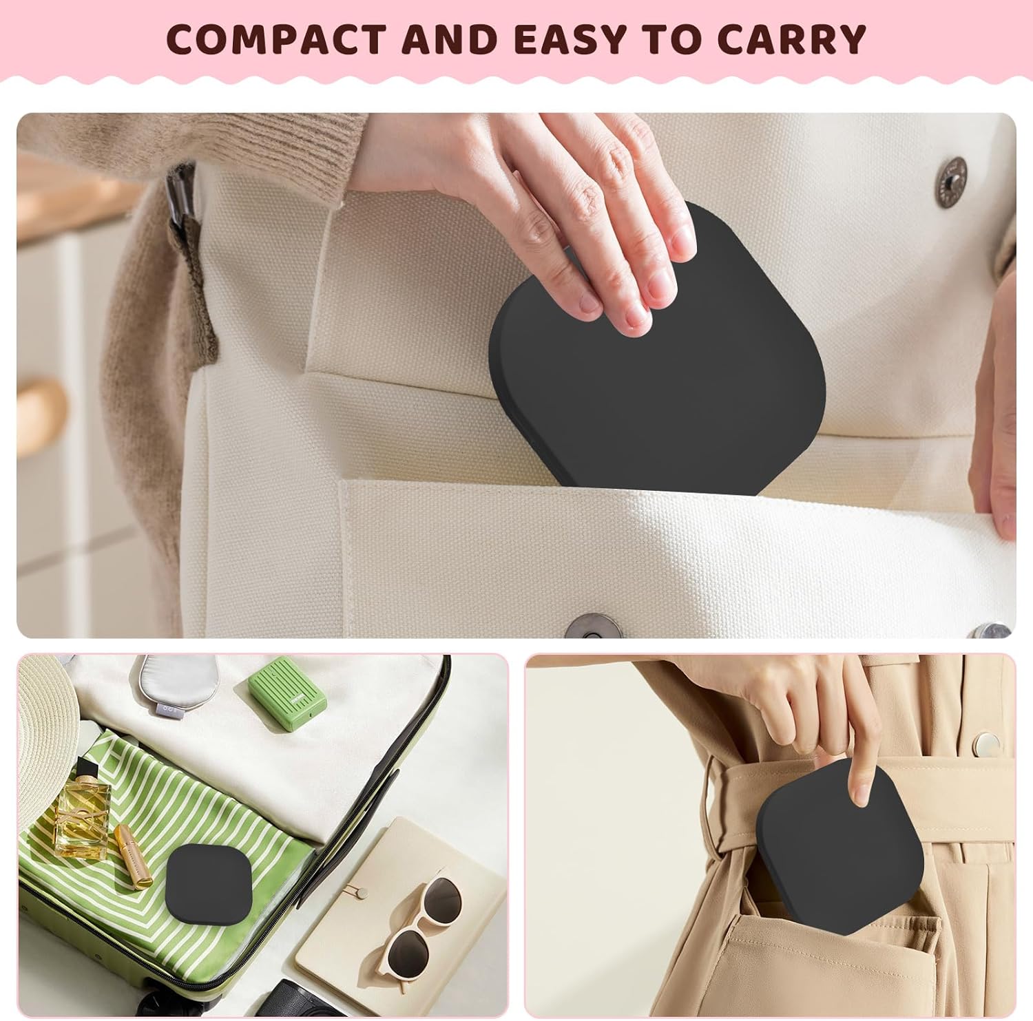 Detalle de TW1TGOFT Compact Mirror with Light – 10X/1X Double‑Sided LED Travel Mirror
