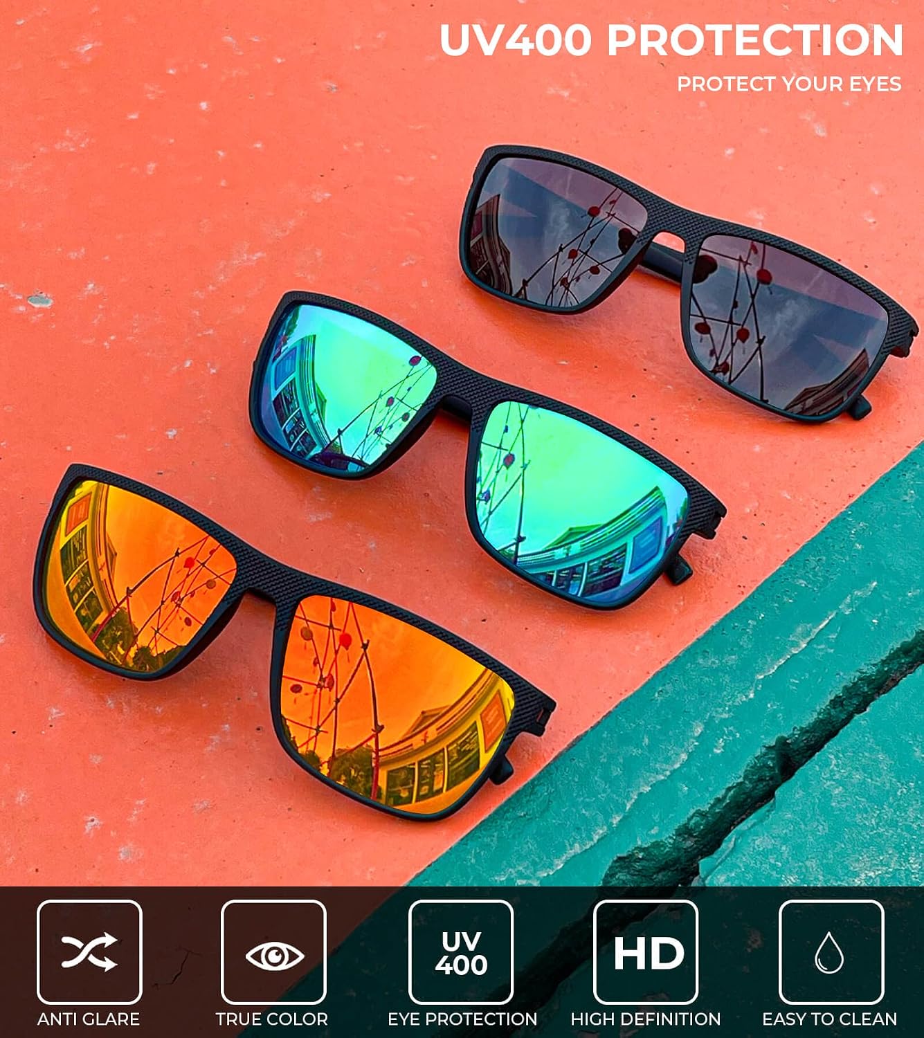 Thumbnail 4 de KALIYADI Polarized Sunglasses for Men, 3-Pack with UV400 Lenses
