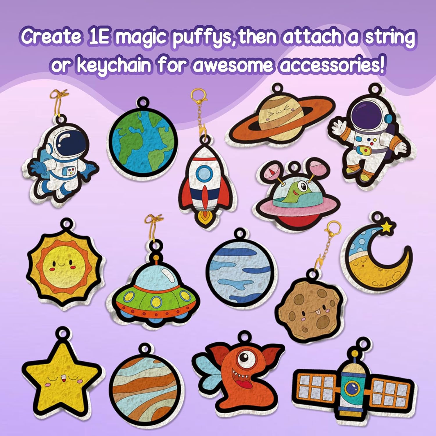 Detalle de ZHFEIIRU 3D Art Kit: Aqua Puffs Princesses (Space) – Mess-Free 3D Craft for Kids Aged 4–10