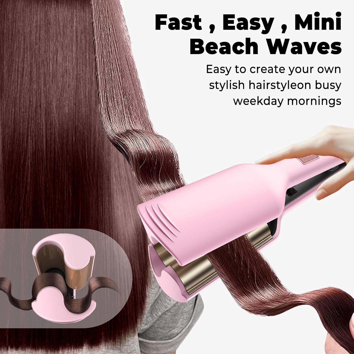 Thumbnail 6 de UMIGA Hair Waver for Women Hair Crimper (120–200°C) – 25mm Mermaid Waves, 30s Heat-Up, Dual Voltage