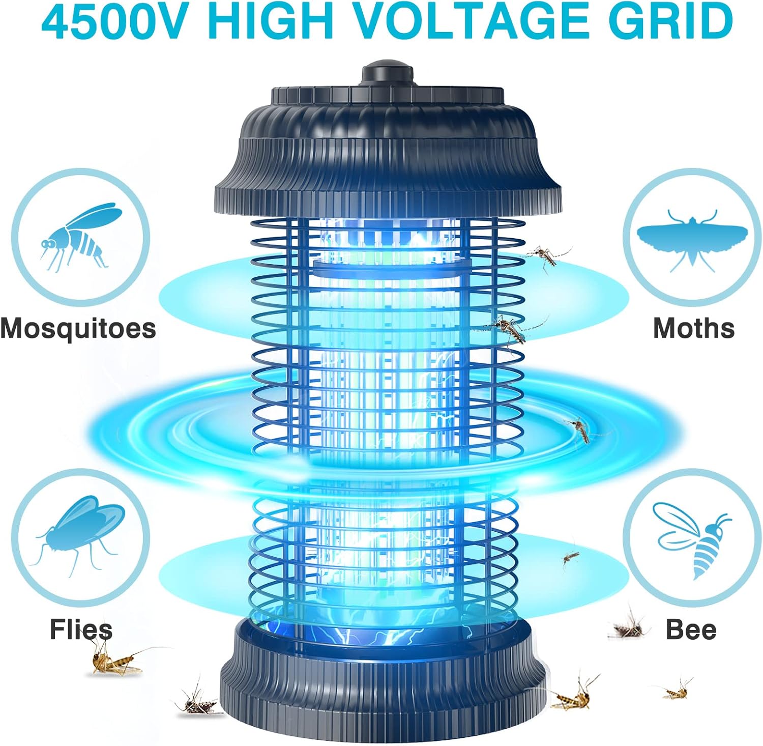 Thumbnail 2 de PALONE Lampada Antizanzare Elettrica 4500V / 20W UV, IPX4 – Ideale per Giardino Interno ed Esterno