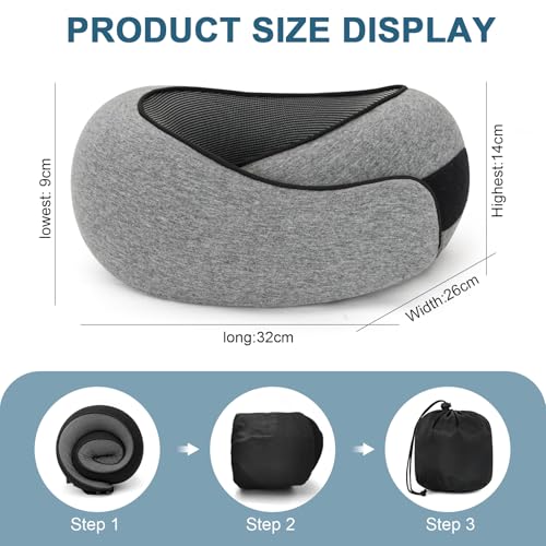 Thumbnail 1 de Purecas Memory Foam Travel Neck Pillow with 360° Support