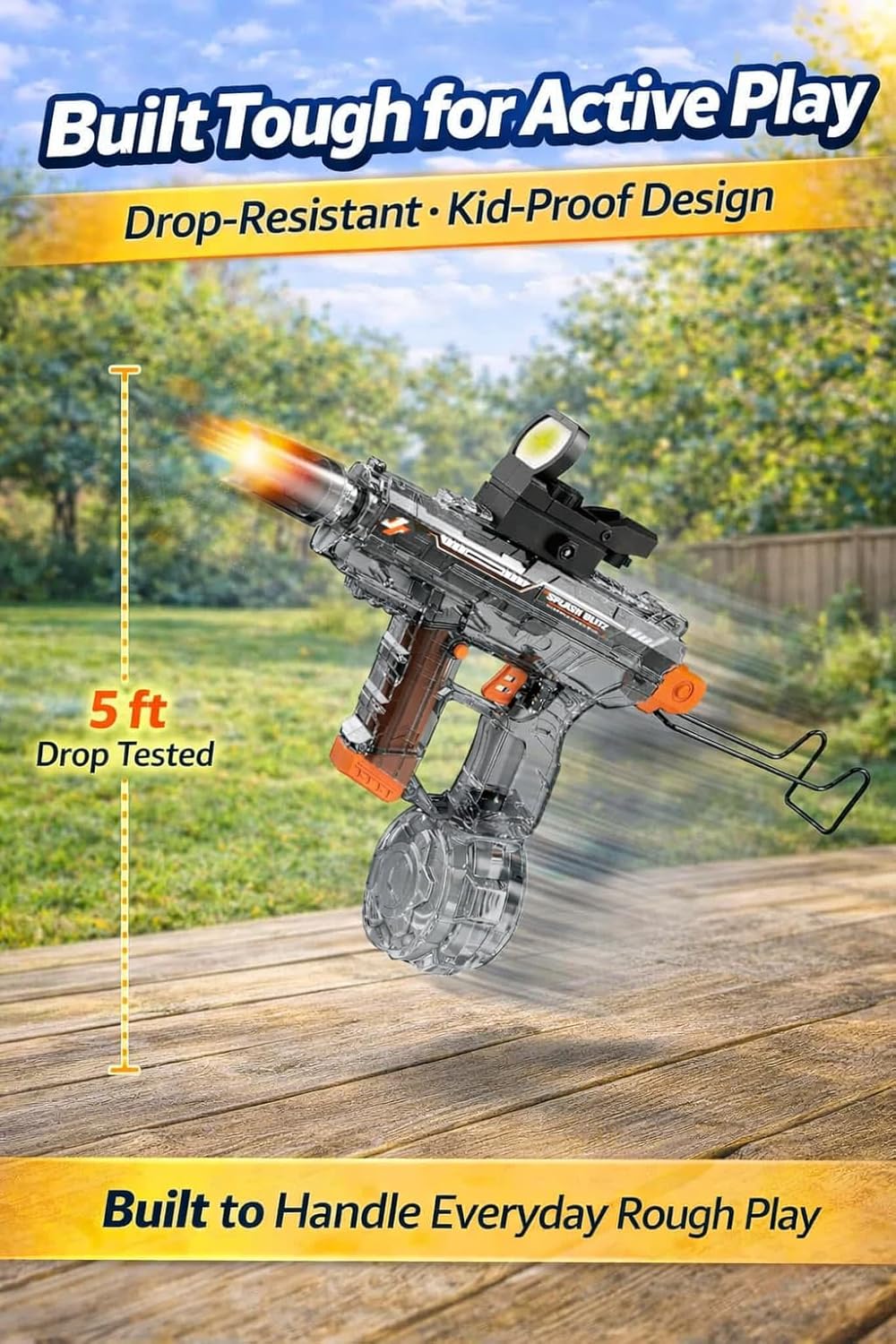 Thumbnail 6 de Kids Electric Water Gun (Automatic, Rechargeable) with LED Muzzle, 8–16 ft Range — Battery-Powered Outdoor Water Blaster for Ages 5–12