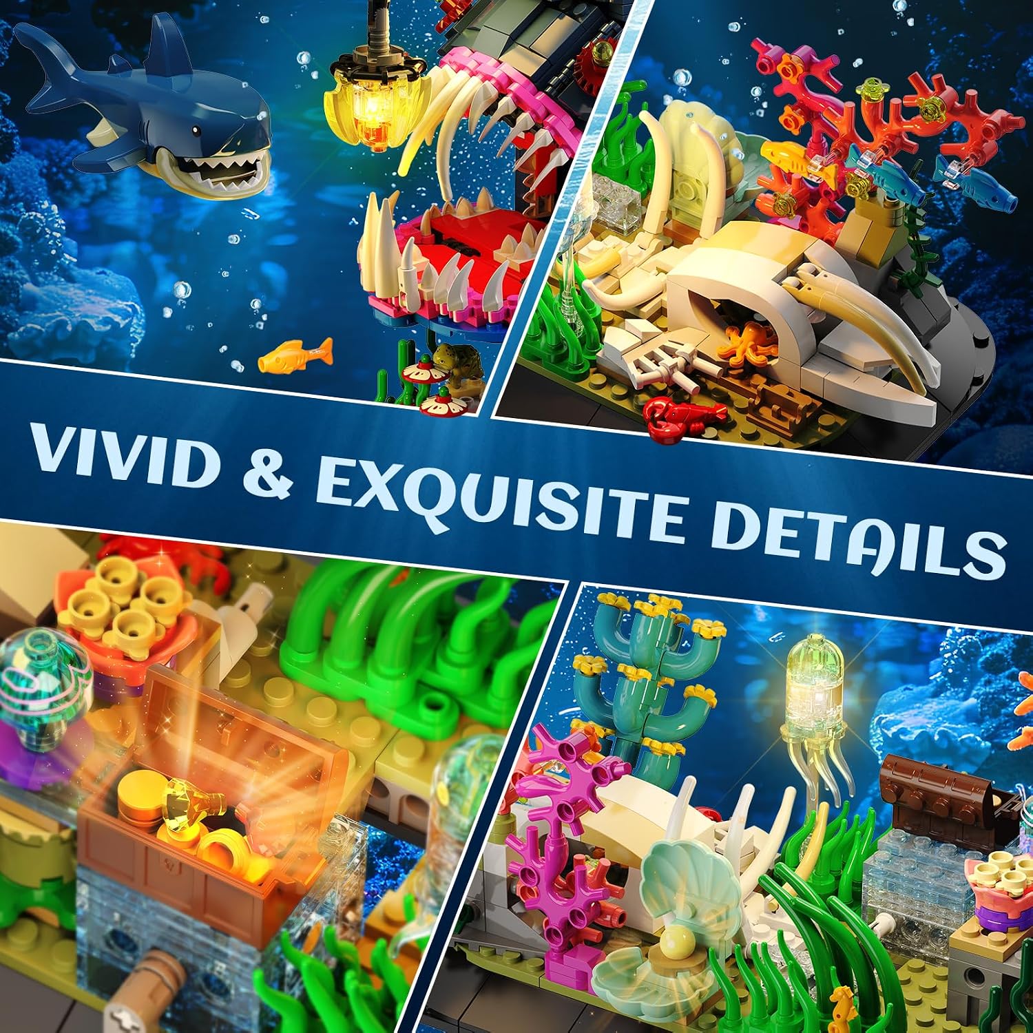 Thumbnail 2 de INSOON Laternenfisch Bauspielzeug mit Licht 1139 Teile