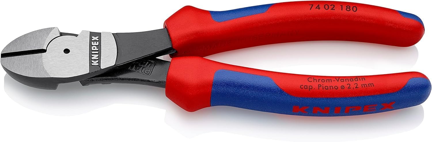 Detalle de クニペックス KNIPEX 7402-180 強力型斜ニッパー 硬線・ピアノ線対応、コンフォートハンドル