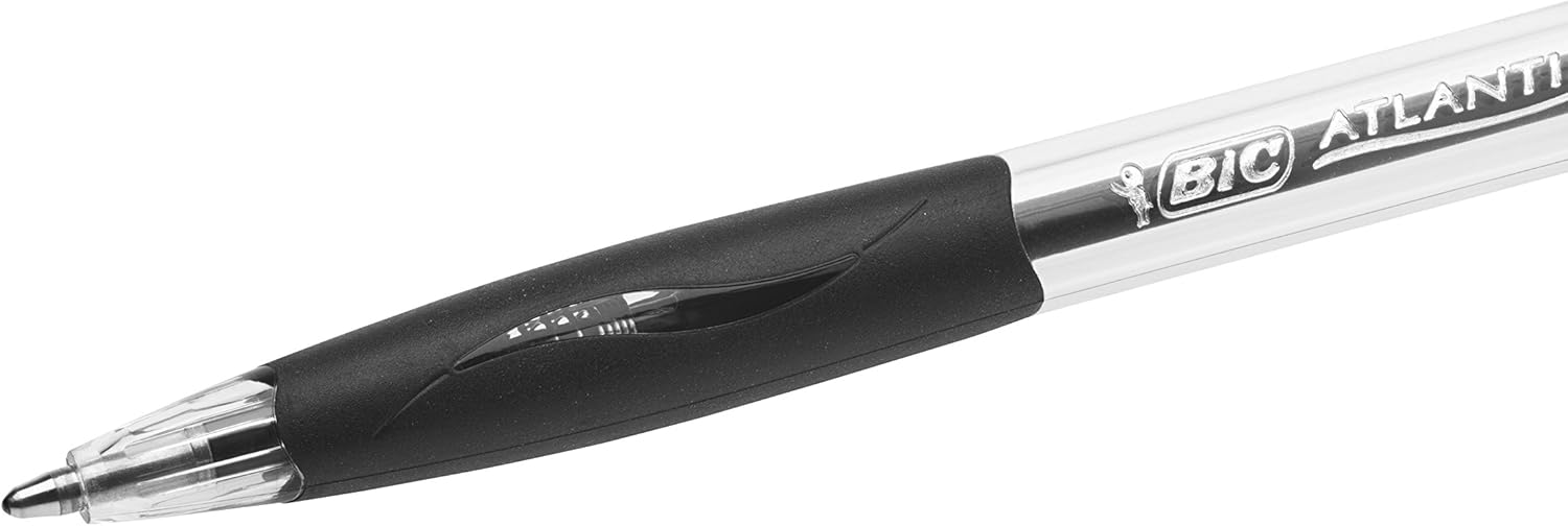 Thumbnail 4 de BIC Atlantis Classic Stylos-Bille Rétractables 1,0 mm – Noir, Boîte de 12