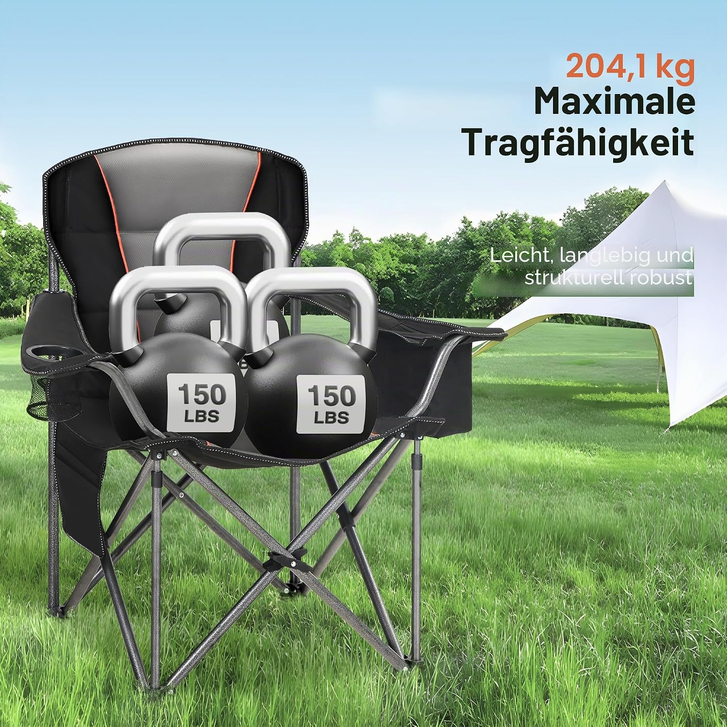 Thumbnail 5 de High Point Sports Campingstuhl XXL Faltstuhl 200 kg