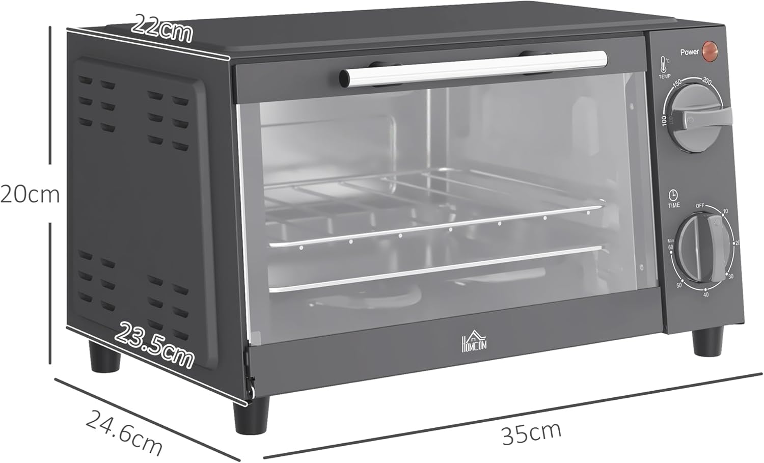 Thumbnail 2 de HOMCOM Mini Oven 9L Compact Countertop Oven