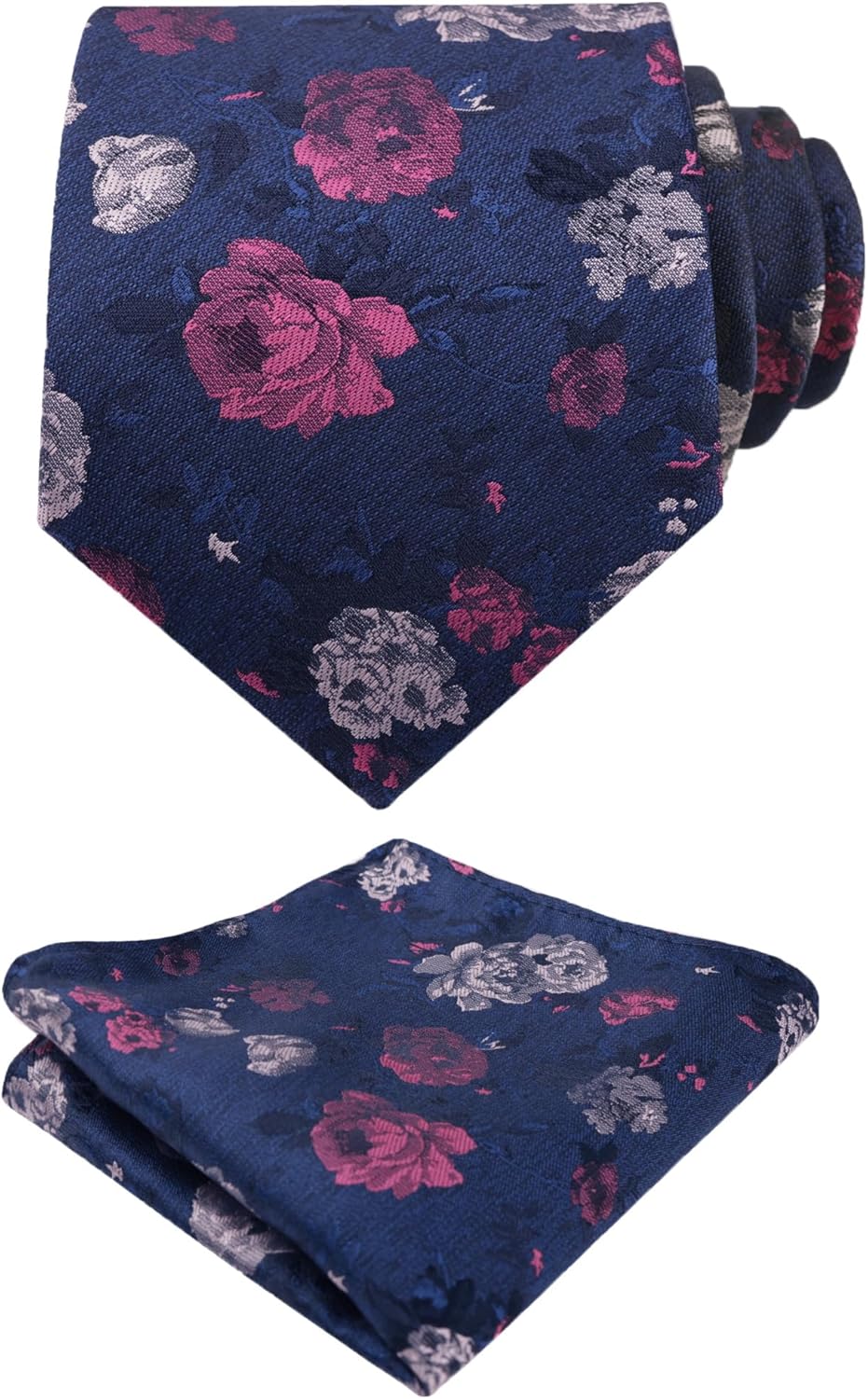 Thumbnail 6 de Alizeal men’s floral pattern tie with matching pocket square set (8cm tie, 25cm square)