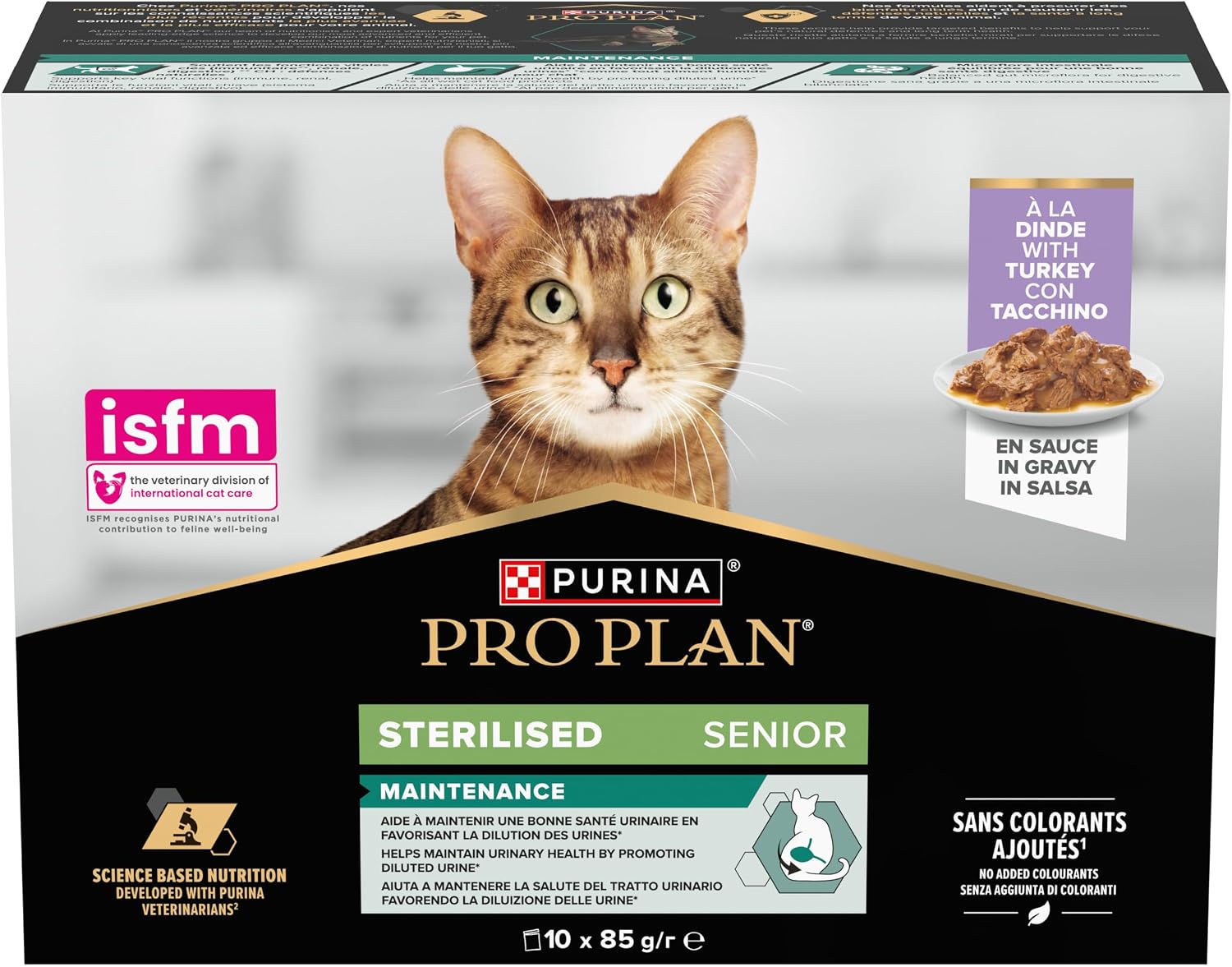 Detalle de Purina Pro Plan Senior Steriliserad 7+ våtfoder med kalkon, 10 × 85 g
