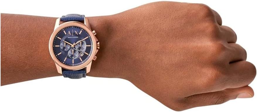 Thumbnail 3 de Armani Exchange Montre pour Homme – cadran bleu, cuir bleu